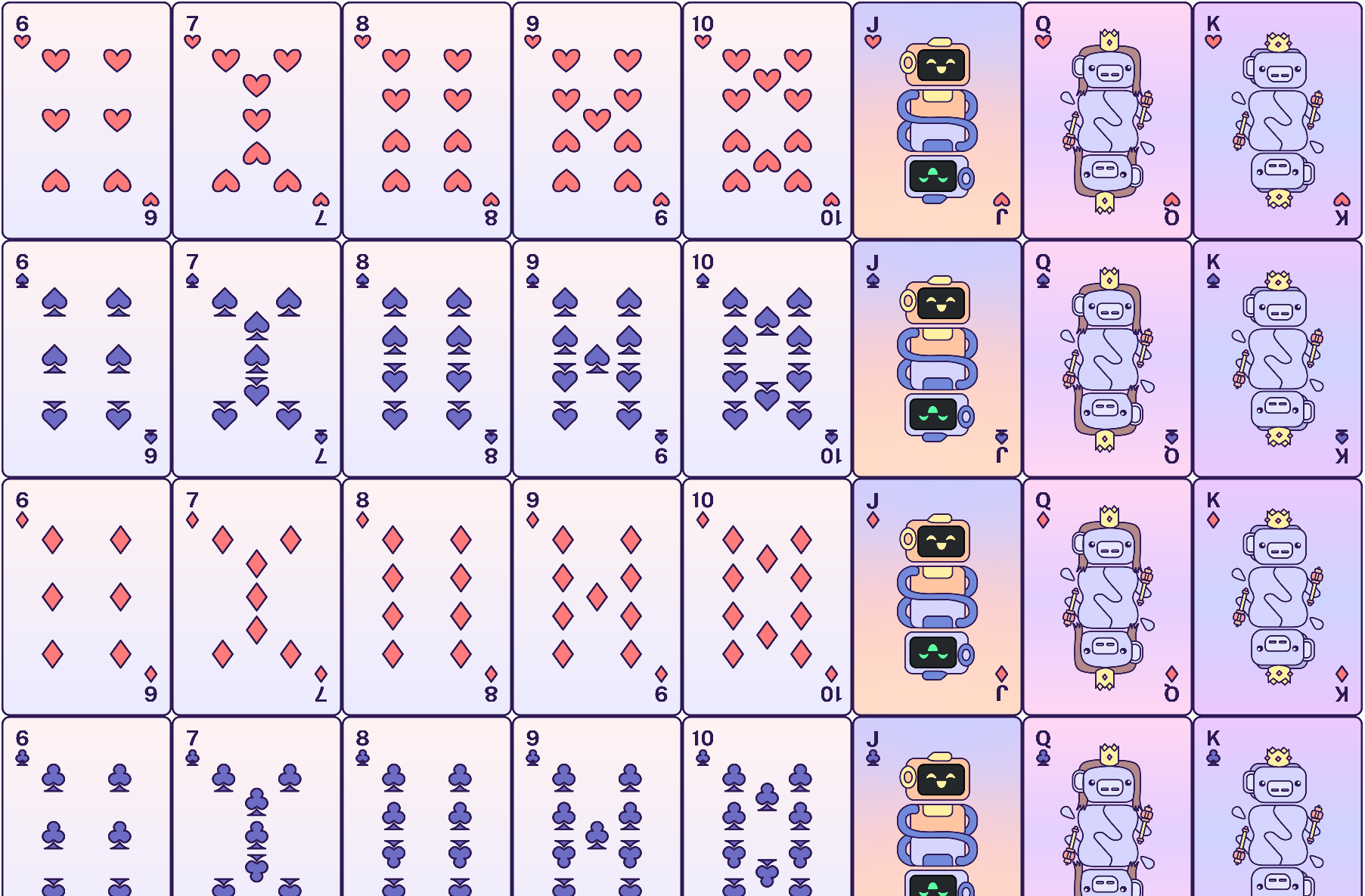 A deck of cards Sofia designed for Table Top.